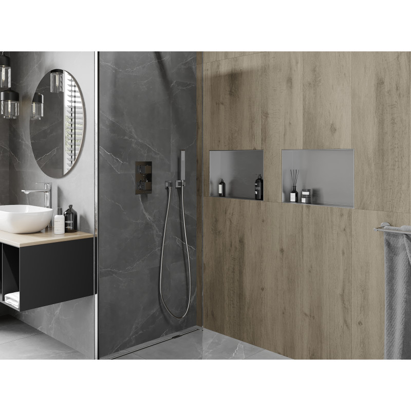Mexen X-Wall-NR Nischenregal ohne Rahmen 45 x 30 cm, Inox - 1911453010