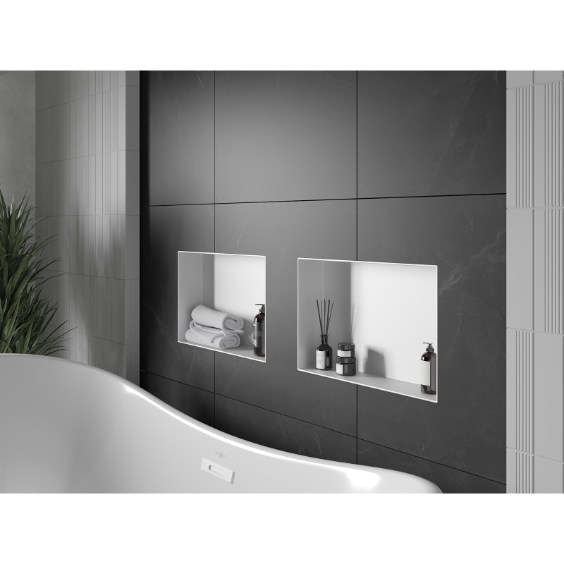 Mexen X-Wall-NR Einbauregal ohne Flansch 45 x 30 cm, weiß - 1921453010