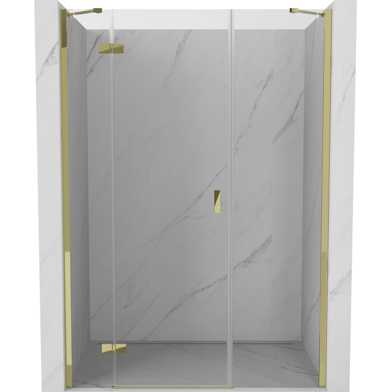 Mexen Mist-H Duschschwingtür links 125 cm, transparent, gold - 8A5-125-001-50-00-L