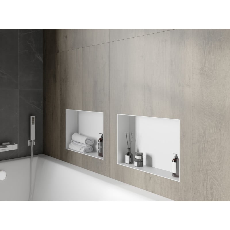 Mexen X-Wall-NR Einbauregal ohne Flansch 45 x 30 cm, weiß - 1921453010