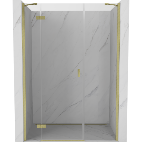 Mexen Mist-H Duschdrehtür links 125 cm, transparent, gold gebürstet - 8A5-125-001-55-00-L