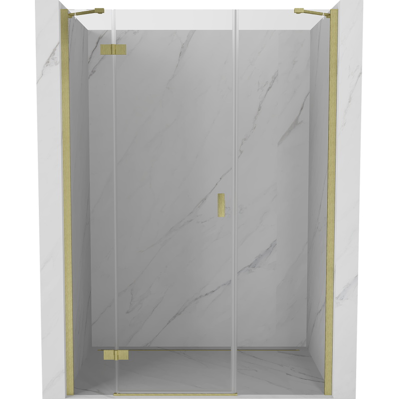 Mexen Mist-H Duschdrehtür links 130 cm, transparent, gold gebürstet - 8A5-130-001-55-00-L