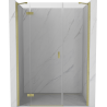 Mexen Mist-H Duschpendeltür links 160 cm, transparent, gebürstetes Gold - 8A5-160-001-55-00-L