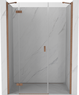 Mexen Mist-H Duschdrehtür Links 140 cm, transparent, gebürstetes Kupfer - 8A5-140-001-65-00-L