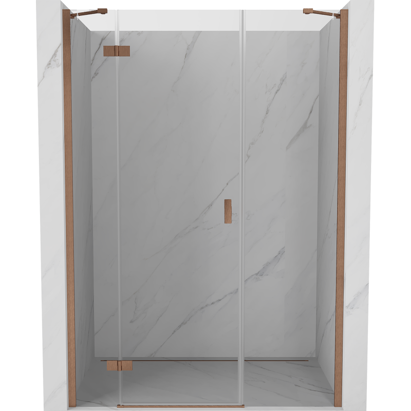 Mexen Mist-H Duschdrehtür links 150 cm, transparent, gebürstetes Kupfer - 8A5-150-001-65-00-L