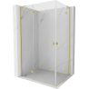 Mexen Mist-H L Duo Duschkabine links öffnend 110 x 70 cm, transparent, gebürstetes Gold - 8A5L-110L-070P-55-00