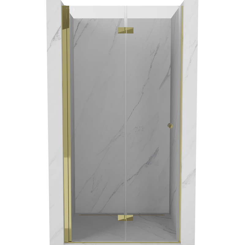 Mexen Mist-F Klappduschtür links 60 cm, transparent, gold - 8A6-060-000-50-00-L