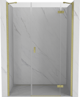 Mexen Mist-H Duschtür, rechts öffnend, 140 cm, transparent, gebürstet gold - 8A5-140-001-55-00-P