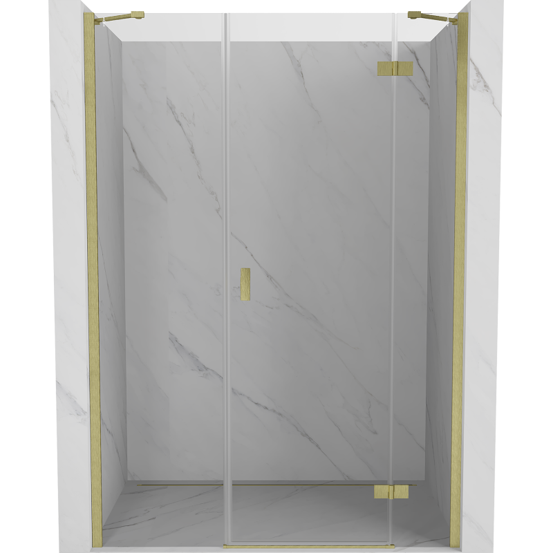 Mexen Mist-H Duschpendeltür rechts 150 cm, transparent, gebürstet gold - 8A5-150-001-55-00-P