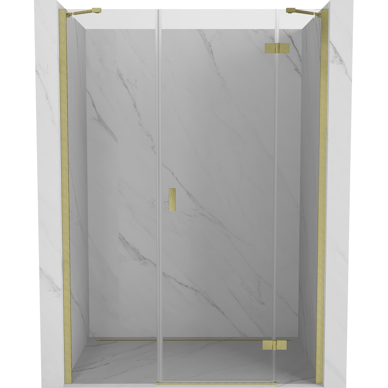 Mexen Mist-H Duschflügeltür rechts 155 cm, transparent, gold gebürstet - 8A5-155-001-55-00-P