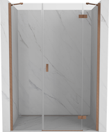 Mexen Mist-H Duschdrehtür rechts 125 cm, transparent, gebürstetes Kupfer - 8A5-125-001-65-00-P