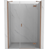 Mexen Mist-H rechte, aufklappbare Duschabtrennung 130 cm, transparent, gebürstetes Kupfer - 8A5-130-001-65-00-P