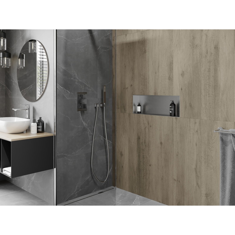 Mexen X-Wall-NR Einbau-Regal ohne Flansch 60 x 20 cm, Inox - 1911602010