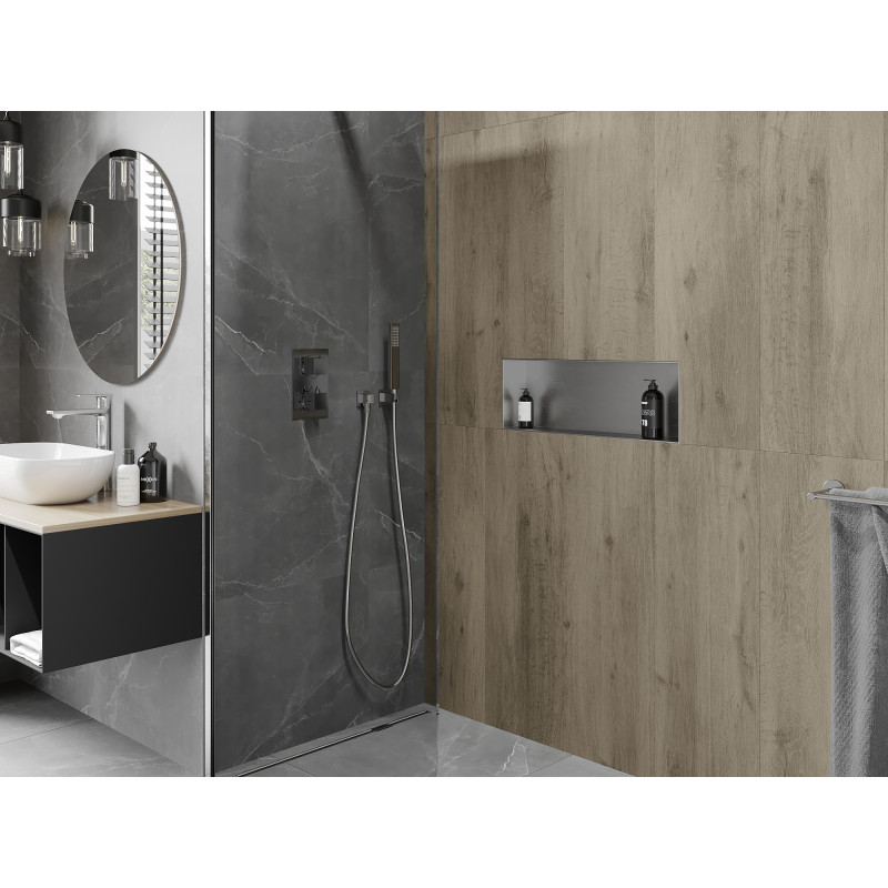Mexen X-Wall-NR Nischenregal ohne Flansch 60 x 20 cm, Inox - 1911602010