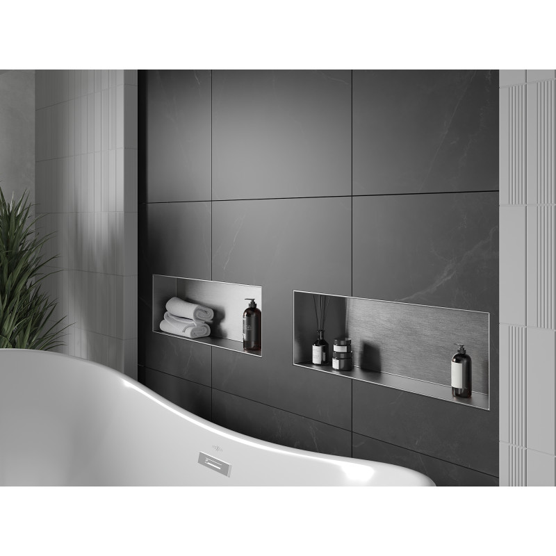 Mexen X-Wall-NR Nischenregal ohne Flansch 60 x 20 cm, Inox - 1911602010