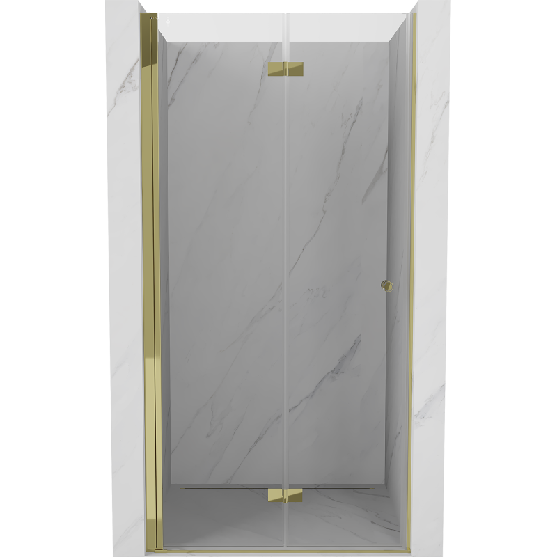 Mexen Mist-F klappbare Duschwand links 110 cm, transparent, gold - 8A6-110-000-50-00-L