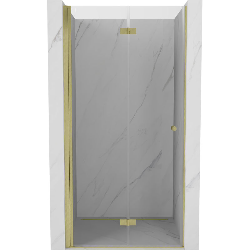 Mexen Mist-F Falttür Dusche links 60 cm, transparent, gebürstetes Gold - 8A6-060-000-55-00-L