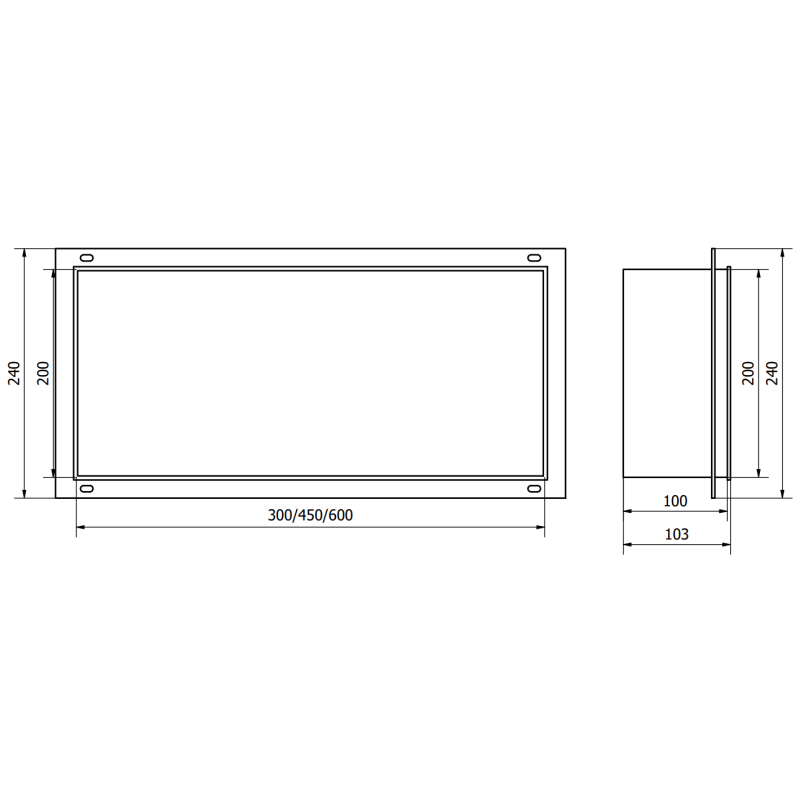 Mexen X-Wall-NR Nischenregal ohne Flansch 60 x 20 cm, gebürstet Gold - 1951602010