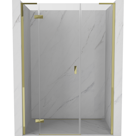 Mexen Mist-H L Duschtür schwenkbar links 130 cm, transparent, gold - 8A5L-130-001-50-00-L