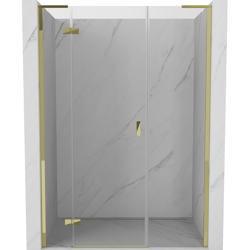 Mexen Mist-H L Duschtür, links angeschlagen, 145 cm, transparent, gold - 8A5L-145-001-50-00-L