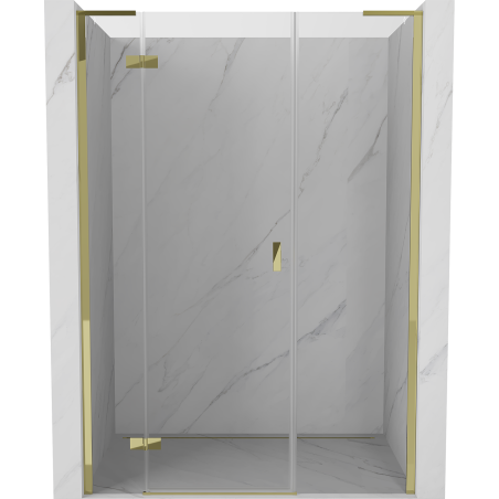 Mexen Mist-H L Duschtür, links angeschlagen, 145 cm, transparent, gold - 8A5L-145-001-50-00-L