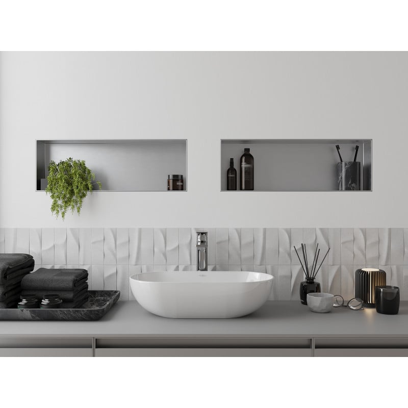 Mexen X-Wall-NR Nischenregal ohne Flansch 60 x 20 cm, Inox - 1911602010