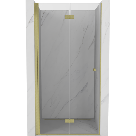 Mexen Mist-F Falttür links 110 cm, transparent, gebürstetes Gold - 8A6-110-000-55-00-L