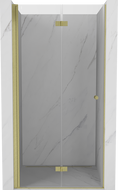Mexen Mist-F Falttür links 110 cm, transparent, gebürstetes Gold - 8A6-110-000-55-00-L