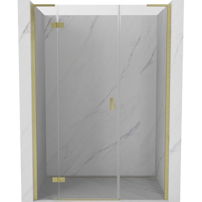 Mexen Mist-H L Duschpendeltür links 125 cm, transparent, gebürstet gold - 8A5L-125-001-55-00-L