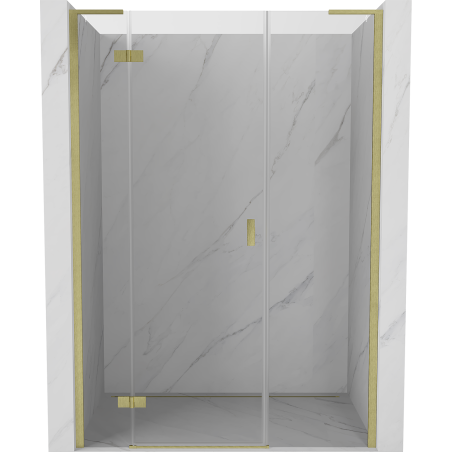 Mexen Mist-H L linke Duschtür 145 cm, transparent, gebürstetes Gold - 8A5L-145-001-55-00-L