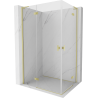 Mexen Mist-H L Duo Duschkabine Schwingtür links 100 x 80 cm, transparent, gebürstetes Gold - 8A5L-100L-080P-55-00