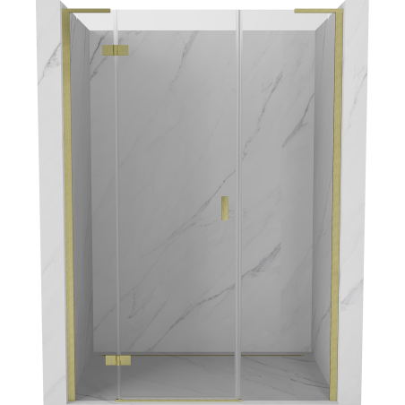 Mexen Mist-H L Duschdrehtür links 160 cm, transparent, gebürstet gold - 8A5L-160-001-55-00-L