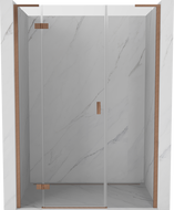 Mexen Mist-H L Duschabtrennung, links öffnend 135 cm, transparent, gebürstetes Kupfer - 8A5L-135-001-65-00-L