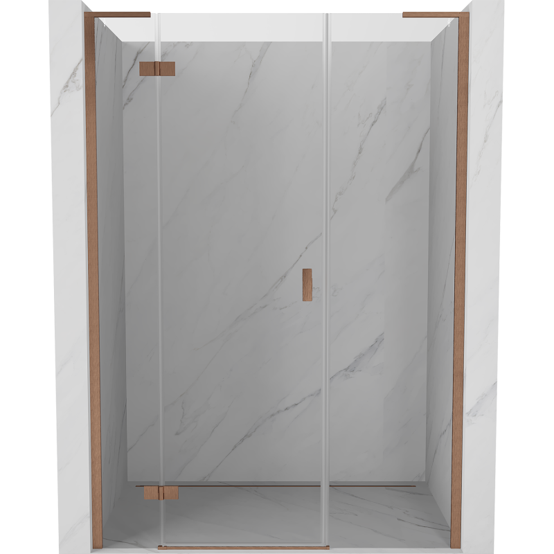 Mexen Mist-H L Duschabtrennung links 145 cm, transparent, gebürstetes Kupfer - 8A5L-145-001-65-00-L
