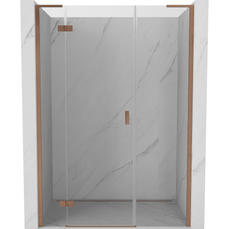 Mexen Mist-H L Duschabtrennung links 145 cm, transparent, gebürstetes Kupfer - 8A5L-145-001-65-00-L