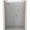 Mexen Mist-H L linke, schwenkbare Dusch­tür 155 cm, transparent, gebürstetes Kupfer - 8A5L-155-001-65-00-L