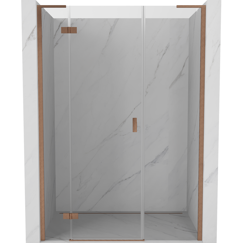 Mexen Mist-H L Duschdrehtür links 160 cm, transparent, gebürstetes Kupfer - 8A5L-160-001-65-00-L