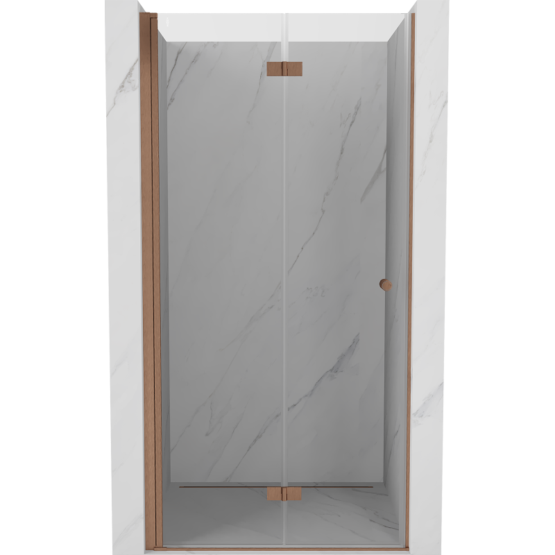 Mexen Mist-F faltbare Duschabtrennung links 95 cm, transparent, gebürstetes Kupfer - 8A6-095-000-65-00-L