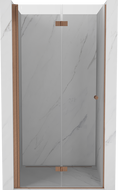 Mexen Mist-F faltbare Duschabtrennung links 95 cm, transparent, gebürstetes Kupfer - 8A6-095-000-65-00-L