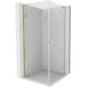 Mexen Mist-H L Duo Duschkabine mit Schwingtüren 85 x 85 cm, transparent, gebürstetes Gold - 8A5L-085L-085P-55-00