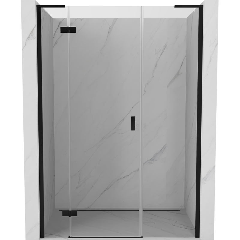 Mexen Mist-H L Duschwandtür klappbar links 125 cm, transparent, schwarz - 8A5L-125-001-70-00-L