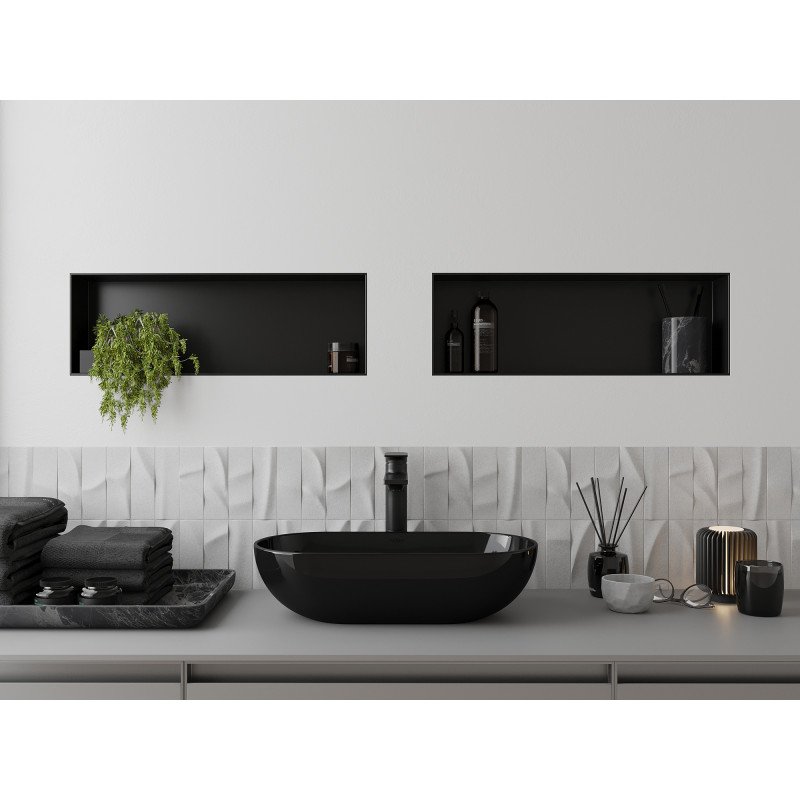 Mexen X-Wall-NR Nischenregal ohne Flansch 60 x 20 cm, schwarz - 1971602010