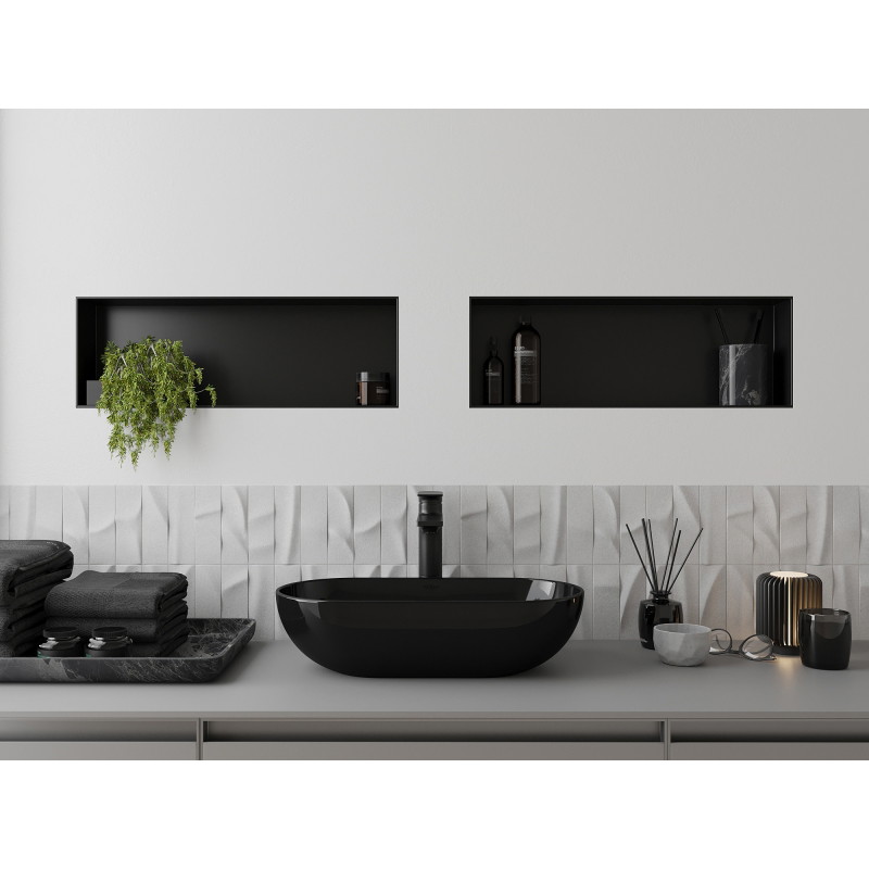 Mexen X-Wall-NR Nischenregal ohne Rahmen 60 x 20 cm, schwarz - 1971602010