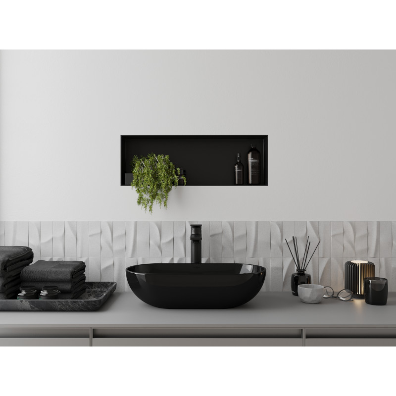 Mexen X-Wall-NR Nischenshelf ohne Rand 60 x 20 cm, schwarz - 1971602010