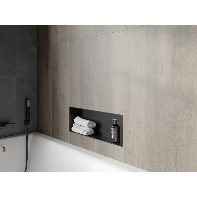 Mexen X-Wall-NR Nischenshelf ohne Rand 60 x 20 cm, schwarz - 1971602010