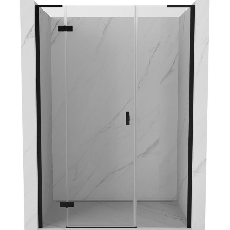 Mexen Mist-H L Duschabtrennung Schwingtür Links 155 cm, transparent, schwarz - 8A5L-155-001-70-00-L