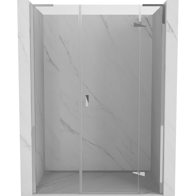 Mexen Mist-H L Duschkabinentür, schwenkbar, rechts, 150 cm, transparent, Chrom - 8A5L-150-001-01-00-P