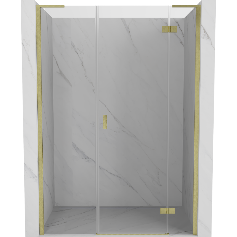 Mexen Mist-H L Duschkabinentür rechts 160 cm, transparent, gebürstet gold - 8A5L-160-001-55-00-P