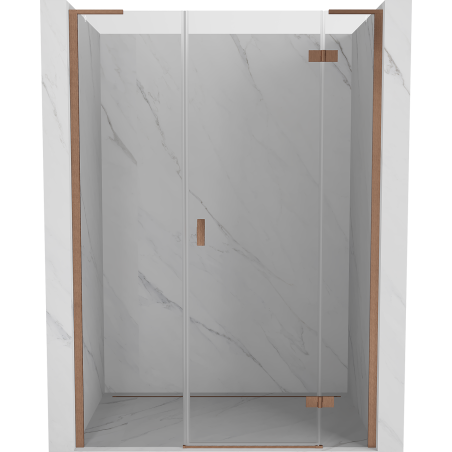 Mexen Mist-H L Duschdrehür rechts 125 cm, transparent, gebürstetes Kupfer - 8A5L-125-001-65-00-P