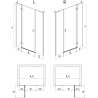 Mexen Mist-H L Duschdrehtür rechts 140 cm, transparent, gebürstetes Kupfer - 8A5L-140-001-65-00-P